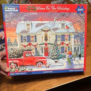 White Mountain Home for the Holidays Puzzle - Red and White